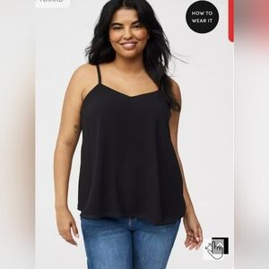 Torrid Sz 2 Women's Black Spaghetti Strap V-Neck Cami Top